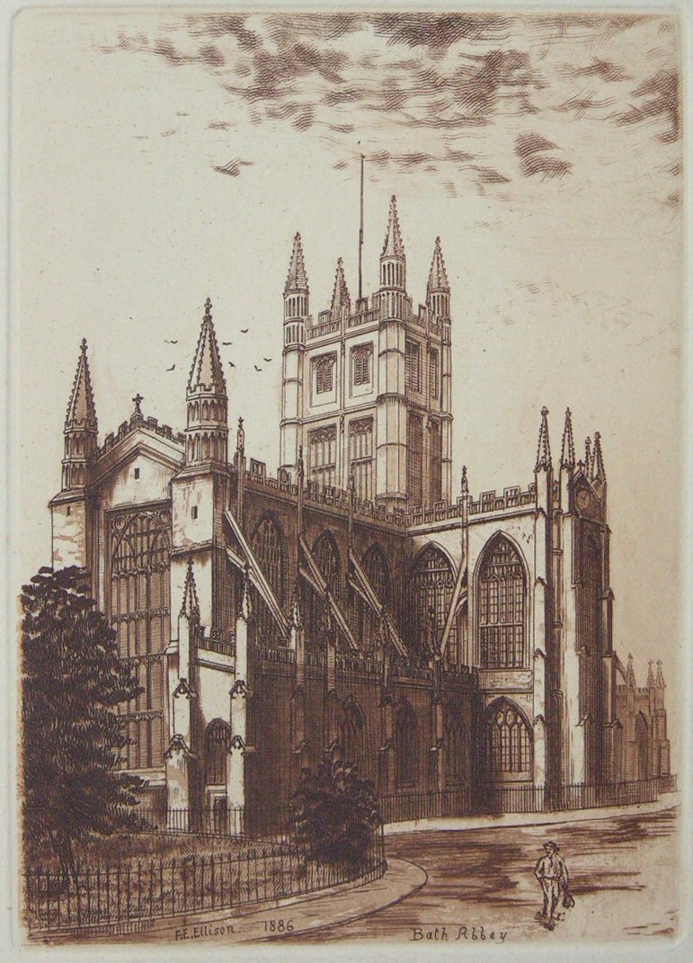 Etching - Bath Abbey - Ellison